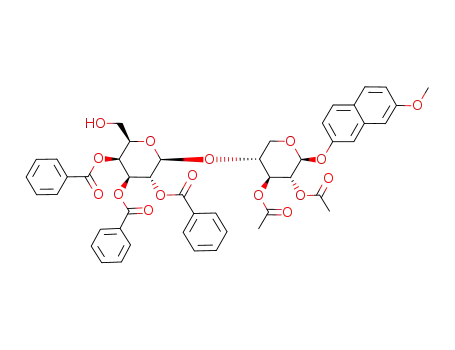 7-methoxy-2-naphthyl O-(2,3,4-tri-O-benzoyl-β-D-galactopyranosyl)-(1->4)-2,3-di-O-acetyl-β-D-xylopyranoside