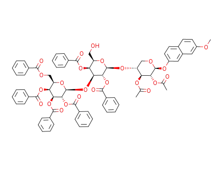 7-methoxy-2-naphthyl O-(2,3,4,6-tetra-O-benzoyl-β-D-galactopyranosyl)-(1->3)-(2,4-di-O-benzoyl-β-D-galactopyranosyl)-(1->4)-2,3-di-O-acetyl-β-D-xylopyranoside