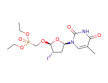 (2'R,3'S,5'R)-1-(2-diethoxyphosphinoylmethoxy-3-iodotetrahydrofuran-5-yl)thymine
