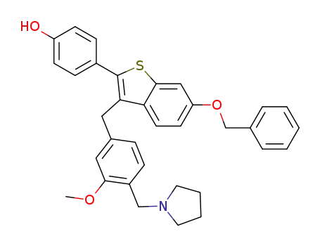 6-benzyloxy-2-(4-hydroxyphenyl)-3-[3-methoxy-4-[(1-pyrrolidinyl)methyl]benzyl]benzo[b]thiophene