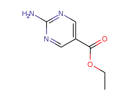 Molecular Structure of 57401-76-0 (2-AMINO-PYRIMIDINE-5-CARBOXYLIC ACID ETHYL ESTER)