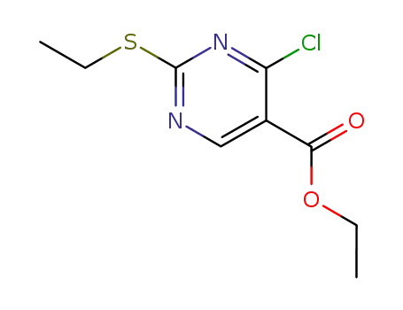 Molecular Structure of 2223-96-3 (Methyl 4-chloro-2-Methylthio-5-pyriMidinecarboxylate)