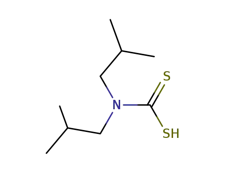 Molecular Structure of 7283-77-4 (bis(2-methylpropyl)carbamodithioic acid)