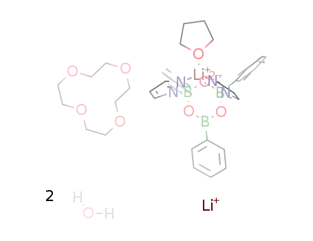 Li[Li(tetrahydrofuran)(phenyl(pyrazolyl)B(μ-O)(μ-OB(phenyl)O)B(pyrazolyl)phenyl)]*(12-crown-4)*2H2O