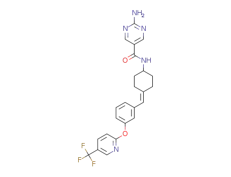 2-amino-N-[4-[[3-[[5-(trifluoromethyl)-2-pyridyl]oxy]phenyl] methylene]cyclohexyl]pyrimidine-5-carboxamide