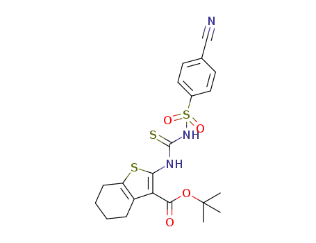 tert-butyl 2-(3-(4-cyanobenzenesulfonyl)thioureido)-4,5,6,7-tetrahydrobenzo[b]thiophene-3-carboxylate
