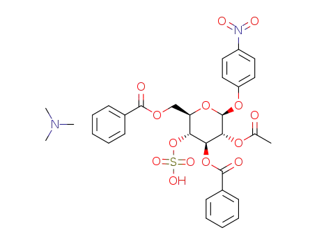 p-nitrophenyl 2-acetamido-3-O-benzoyl-6-O-benzyl-2-deoxy-4-sulfo-β-D-glucopyranoside