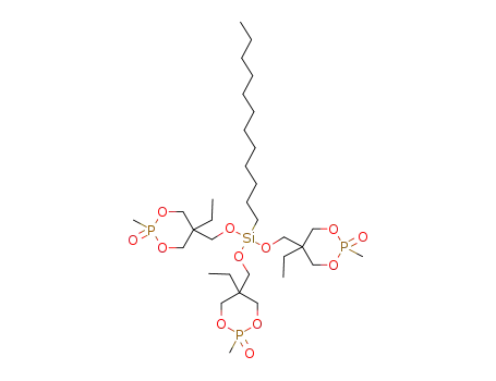 dodecyltri(1-oxo-1-methyl-4-ethyl-1-phospha-2,6-dioxacyclohexan-4-ylmethoxy)silane