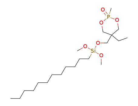 dodecyldimethoxy(1-oxo-1-methyl-4-ethyl-1-phospha-2,6-dioxa-cyclohexan-4-ylmethoxy) silane
