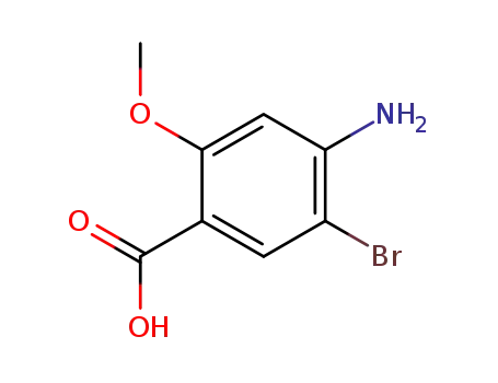Molecular Structure of 35290-97-2 (4-AMINO-5-BROMO-2-METHOXYBENZENECARBOXYLIC ACID)