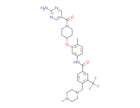 N-(3-((1-(2-aminopyrimidine-5-carbonyl)piperidin-4-yl)oxy)-4-methylphenyl)-4-((4-methy lpiperazin-1-yl)methyl)-3-(trifluoromethyl)benzamide