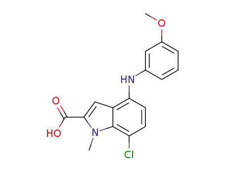 1-methyl-4-((3-methoxyphenyl)amino)-7-chloro-1H-indole-2-carboxylic acid