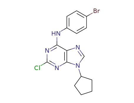 4-(bromophenyl)(2-chloro-9-cyclopentyl-9H-purin-6-yl)amine