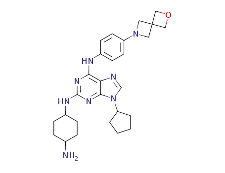 N2-(4-amino-cyclohexyl)-9-cyclopentyl-N6-[4-(2-oxa-6-aza-spiro[3.3]hept-6-yl)-phenyl]-9H-purine-2,6-diamine