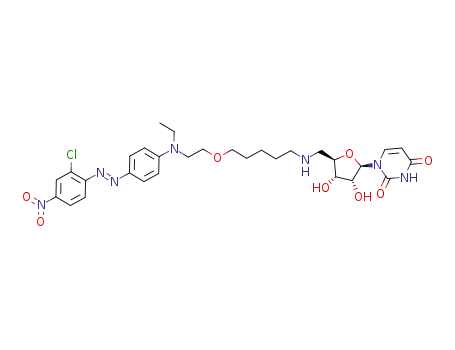 1-[5-[[5-[2-[4-[(E)-(2-chloro-4-nitro-phenyl)azo]-N-ethyl-anilino]ethoxy]pentylamino]methyl]-3,4-dihydroxy-tetrahydrofuran-2-yl]pyrimidine-2,4-dione