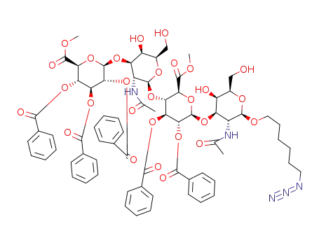 6-azidohexyl (methyl 2,3,4-tri-O-benzoyl-β-D-glucopyranosyluronate)-(1→3)-(2-acetamido-2-deoxy-β-D-galactopyranoside)-(1→4)-(methyl 2,3-di-O-benzoyl-β-D-glucopyranosyluronate)-(1→3)-2-acetamido-2-deoxy-β-D-galactopyranoside