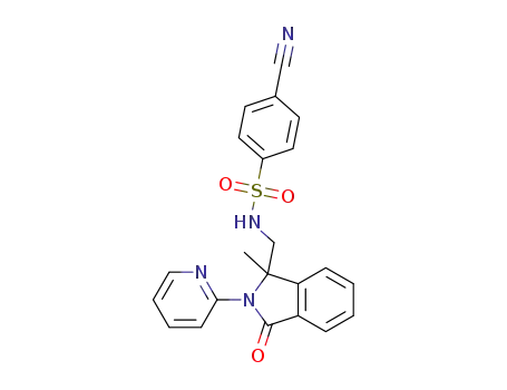 4-cyano-N-((1-methyl-3-oxo-2-(pyridin-2-yl)isoindolin-1-yl)methyl)benzenesulfonamide