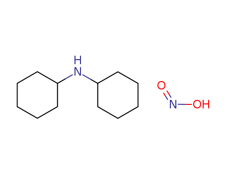 3129-91-7,Dicyclohexylammonium nitrite,Dichan;VP 1260;NDA (corrosion inhibitor);VPI 260;Diana (corrosion inhibitor);Leukorrosin C;TVI;N-cyclohexylcyclohexanamine; nitrous acid;Cyclohexanamine,N-cyclohexyl-,nitrite;DICYCLOHEXYLAMINE NITRITE;DODECAHYDROPHENYLAMINE NITRITE;DUSITAN DICYKLOHEXYLAMINU (CZECH);DECHAN;DICHAN (CZECH);DICYCLOHEXYL-AMINONITRITE;DICYNIT (CZECH);DICYKLOHEXYLAMIN NITRIT (CZECH);N,N-Dicyclohexylammonium nitrite;