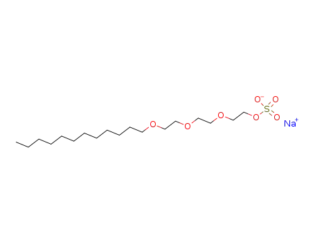 Molecular Structure of 13150-00-0 (sodium 2-[2-[2-(dodecyloxy)ethoxy]ethoxy]ethyl sulphate)