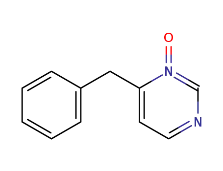 Molecular Structure of 90210-55-2 (Pyrimidine, 4-(phenylmethyl)-, 3-oxide)