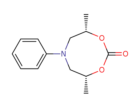 Molecular Structure of 93371-13-2 (4H-1,3,6-Dioxazocin-2-one, tetrahydro-4,8-dimethyl-6-phenyl-, cis-)