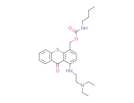 Molecular Structure of 111324-58-4 (Carbamic acid, butyl-,
[1-[[2-(diethylamino)ethyl]amino]-9-oxo-9H-thioxanthen-4-yl]methyl ester)