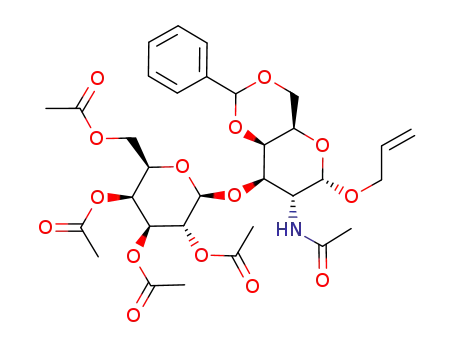 (2,3,4,6-tetra-O-acetyl-α-D-galactopyranosyl)-(1-3)-2-acetamido-4,6-O-benzylidene-2-deoxy-α-D-galactopyranoside
