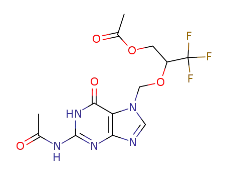 Acetic acid 2-(2-acetylamino-6-oxo-1,6-dihydro-purin-7-ylmethoxy)-3,3,3-trifluoro-propyl ester