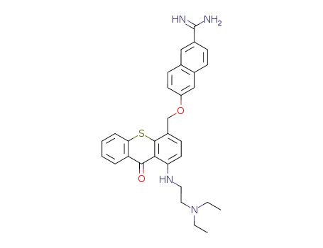 6-[1-(2-diethylamino-ethylamino)-9-oxo-9H-thioxanthen-4-ylmethoxy]-naphthalene-2-carboxamidine