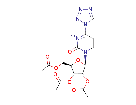 [3-15N]-4-(tetrazol-1-yl)-1-(2',3',5'-tri-O-acetyl-β-D-ribofuranosyl)pyrimidin-2(1H)-one