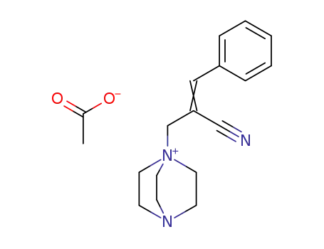 Acetate1-((E)-2-cyano-3-phenyl-allyl)-4-aza-1-azonia-bicyclo[2.2.2]octane;