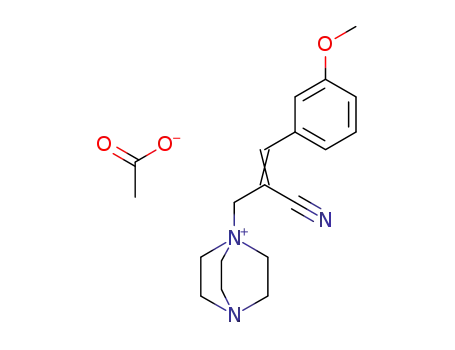 Acetate1-[(E)-2-cyano-3-(3-methoxy-phenyl)-allyl]-4-aza-1-azonia-bicyclo[2.2.2]octane;