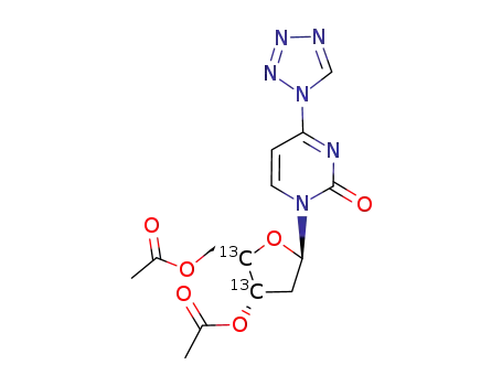 4-(tetrazol-1-yl)-1-([3',4'-13C2]3',5'-di-O-acetyl-2'-deoxy-β-D-ribofuranosyl)pyrimidin-2-one