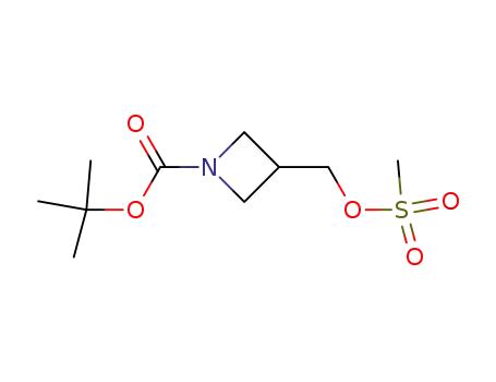 Molecular Structure of 142253-57-4 ((1-(tert-Butoxycarbonyl)azetidin-3-yl)-methyl-methanesulfonate)