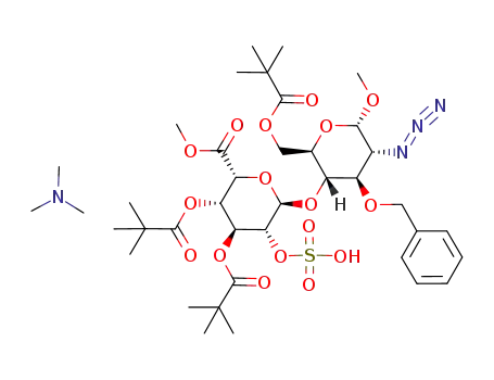 methyl (methyl 2-O-trimethylaminesulfonato-3,4-di-O-pivaloyl-α-L-idopyranosyluroate)-(1->4)-2-azido-3-O-benzyl-2-deoxy-6-O-pivaloyl-α-D-glucopyranoside
