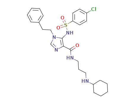 5-(4-chloro-benzenesulfonylamino)-1-phenethyl-1H-imidazole-4-carboxylic acid (3-cyclohexylamino-propyl)-amide