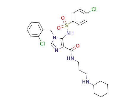 5-(4-chloro-benzenesulfonylamino)-1-(2-chloro-benzyl)-1H-imidazole-4-carboxylic acid (3-cyclohexylamino-propyl)-amide