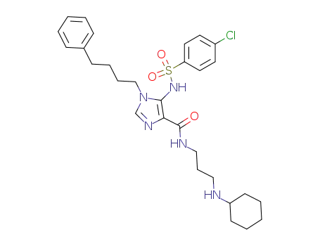5-(4-chloro-benzenesulfonylamino)-1-(4-phenyl-butyl)-1H-imidazole-4-carboxylic acid (3-cyclohexylamino-propyl)-amide