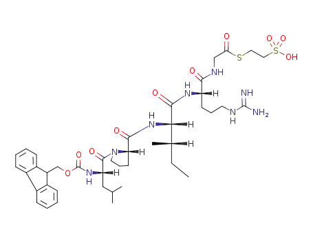 {(S)-2-[(2S,3S)-2-({(S)-1-[(S)-2-(9H-Fluoren-9-ylmethoxycarbonylamino)-4-methyl-pentanoyl]-pyrrolidine-2-carbonyl}-amino)-3-methyl-pentanoylamino]-5-guanidino-pentanoylamino}-thioacetic acid S-(2-sulfo-ethyl) ester