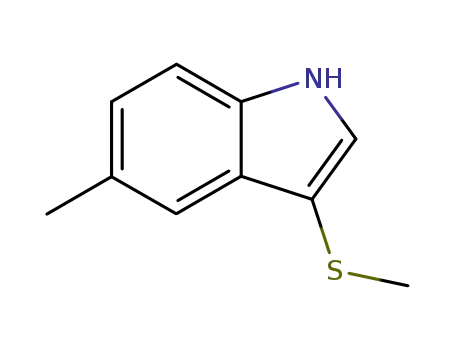 Molecular Structure of 40015-14-3 (1H-Indole, 5-methyl-3-(methylthio)-)