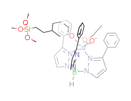 hydrotris(3-phenylpyrazol-1-yl)borato(acetato)((2-(3,4-epoxycyclohexyl)ethyl)trimethoxysilane)cadmium(II)