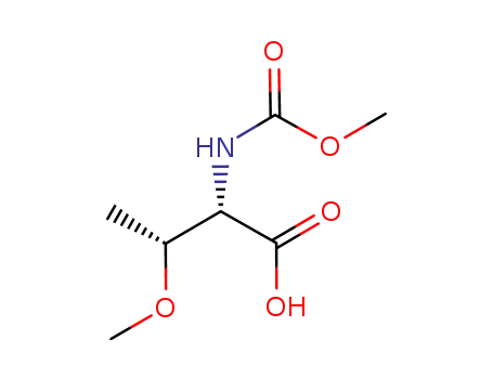 Molecular Structure of 1007881-21-1 ((2S,3R)-3-methoxy-2-((methoxycarbonyl)amino)butanoic acid)