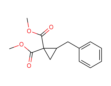 Molecular Structure of 3709-22-6 (1,1-Cyclopropanedicarboxylic acid, 2-(phenylmethyl)-, dimethyl ester)