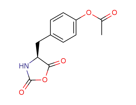 Molecular Structure of 23224-65-9 (2,5-Oxazolidinedione, 4-[[4-(acetyloxy)phenyl]methyl]-, (S)-)