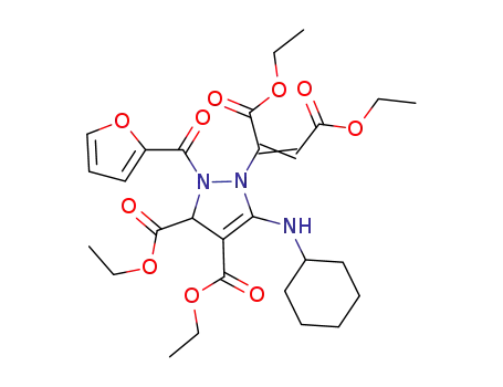 diethyl 1-[1,2-bis(ethoxycarbonyl)vinyl]-5-cyclohexylamino-2-(2-furyl)-2,3-dihydro-1H-pyrazole-3,4-dicarboxylate