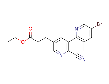 Ethyl 3-(5-bromo-2’-cyano-3-methyl-2,3’-bipyridine-5’-yl)-propanoate