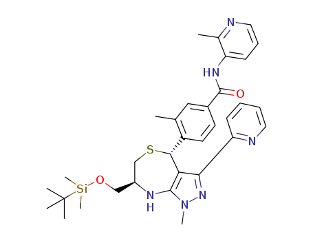 rac-4-((4S,7R)-(7-((tert-butyldimethylsilyl)oxy)methyl)-1-methyl-3-(pyridin-2-yl)-4,6,7,8-tetrahydro-1H-pyrazolo[3,4-e][1,4]thiazepin-4-yl)-3-methyl-N-(2-methylpyridin-3-yl)benzamide