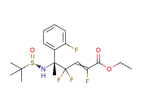 (R)-ethyl 5-((R)-1,1-dimethylethylsulfinamido)-2,4,4-trifluoro-5-(2-fluorophenyl)-hex-2-enoate