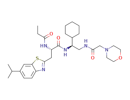 (S)-N-((S)-1-cyclohexyl-2-(2-morpholinoacetamido)ethyl)-3-(6-isopropylbenzo[d]thiazol-2-yl)-2-propionamidopropanamide