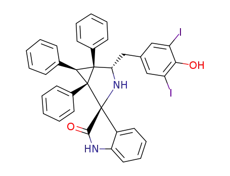 (±)-(1R,2R,4R,5S,6R)-4-(4-hydroxy-3,5-diiodobenzyl)-1,5,6-triphenyl-3-azaspiro[bicyclo[3.1.0]hexane-2,3′-indolin]-2′-one